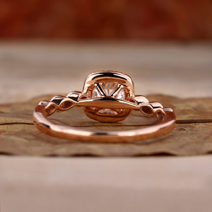 แหวนเพชรสำหรับผู้หญิงทรงกลมโตขึ้นในแล็บแหวนหมั้นทรงรัศมีการตัดเพชรการตั้งค่าแบบ milgrain สำหรับเป็นของขวัญแต่งงานสำหรับผู้หญิง0.55 CT - Product Image 4