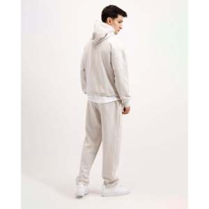 Sweat à capuche essentiel personnalisé gris cendré clair taille XXS 100% coton French Terry lavage enzymatique broderie 3D sérigraphie - Product Image 4
