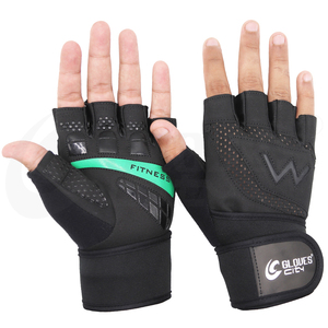 Gants de musculation légers, antidérapants, respirants, demi-doigts, avec support de poignet réglable, unisexe - Product Image 1