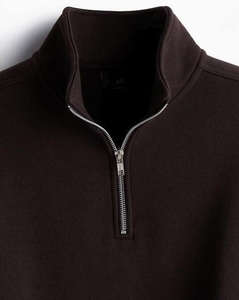 Sweat-shirt en molleton de coton surdimensionné pour homme, col montant, fermeture éclair quart de tour, col montant, sweat-shirts personnalisés en grande taille - Product Image 6