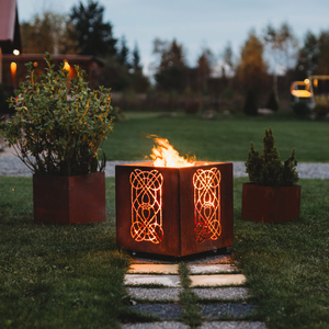 Jardin pour l'extérieur Un foyer en acier magnifiquement conçu qui allie charme rustique avec une puissante capacité de combustion de bûches - Product Image 4