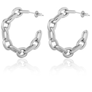 Orecchini a cerchio in acciaio alla moda Design elegante per un Look elegante - Product Image 1