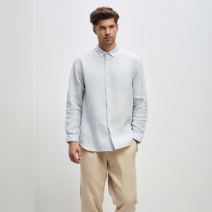 เสื้อเชิ้ตผ้าฝ้ายขายส่ง มีกระเป๋า สไตล์ลำลอง ติดกระดุม แขนยาว ผ้าซาติน ระบายอากาศได้ดี สำหรับผู้ชาย - Product Image 6