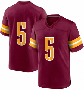 Custom American Football Practice Jersey <b>Red</b> <b>Mesh</b> V Neck Short Sleeve Breathable Anti-Bacterial Lightweight Training Shirt - Product Image 4