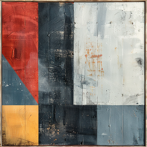 Tríptico abstracto geométrico sinfónico de colores vibrantes, arte de pared sobre lienzo para el hogar contemporáneo y espacios interiores para la sala de estar - Product Image 4