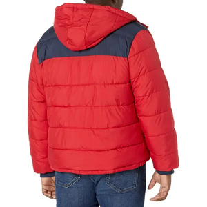 Veste matelassée à capuche brillante de haute qualité pour hommes, fermeture éclair matelassée décontractée pour l'hiver, quantité minimale de commande bas, vente en gros de doudoune personnalisée, OEM - Product Image 2