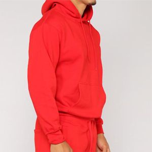 Men's Custom Logo Men's <b>Red</b> <b>Hoodie</b> & Sweatpants Tracksuit Set Casual Athleisure Wear OEM Customization Bulk Wholesale Sets - Product Image 6