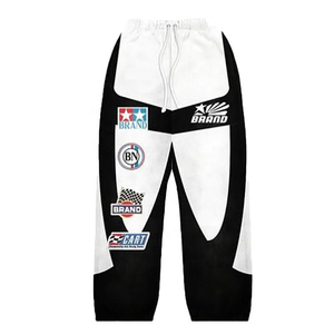 Ensemble de survêtement décontracté léger et écologique pour l'hiver, personnalisable, ample, avec fermeture éclair, pantalon évasé, broderie usée, sweat-shirt à capuche - Product Image 4