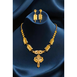 Listo para enviar collar pendientes conjunto con 22K chapado en oro estilo único mujeres usan collar pendientes conjunto joyería - Product Image 1