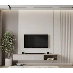 Floating TV Stand OEM ODM Modern Home Furniture <b>Wooden</b> MDF PVC Plywood TV Entertainment Wall-mounted TV Cabinets - Product Image 5