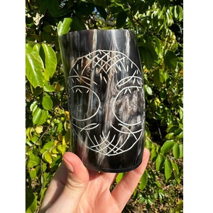 Cuernos Vikingos para Beber, Jarras de Cuerno de Búfalo, Tazas para Cerveza, Vino, Hidromiel, Artesanía Histórica - Product Image 1