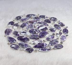 Nouveauté véritable Morado argent ovale Cabochon multi forme lunette réglage 925 argent Sterling plaqué à la main mode pendentif - Product Image 1