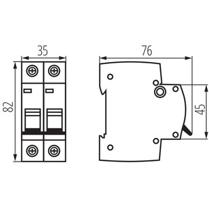 Interruptor de Circuito Ideal 2P 10A Tipo C10 C para Protección Eléctrica - Product Image 2