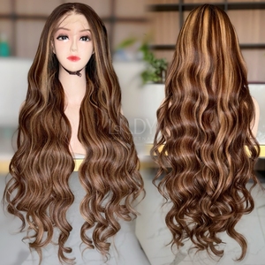 วิกผม100% คุณภาพสูงจากเวียดนามวิกผมแท้เกรดผสมทำจากลูกไม้ด้านหน้าเป็นไฮไลต์ - Product Image 1