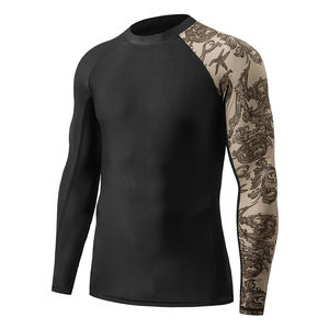 Chemise de compression imprimée avec logo personnalisé OEM Vêtements de sport et de surf à manches longues pour hommes - Product Image 1