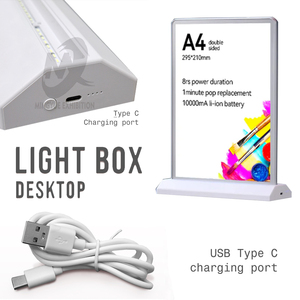Đầy Màu sắc <span class=keywords><strong>mini</strong></span> LED Light box-a3/A4 Tabletop dấu hiệu quảng cáo với ngân hàng điện chức năng - Product Image 1
