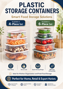 Ensemble de 4 récipients de rangement de cuisine multifonctionnels en PP écologiques, compatibles lave-vaisselle, avec couvercles, 250 ml-500 ml-750 ml-1250 ml - Product Image 1