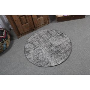 พรมขนาด 3.1x3.1 ฟุต, พรมวินเทจสไตล์ตุรกี, พรมขนสัตว์ลายสัตว์สีเทา - Product Image 2