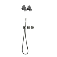 Ensemble de robinet de douche blanc moderne à 3 fonctions pour salle de bains Système de douche à effet pluie Ensemble de mélangeur de douche mural
