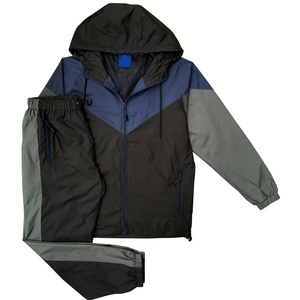 Conjunto de Dos Piezas de Chaqueta y Pantalones Deportivos de Maternidad con Capucha y Logotipo Personalizado, Cortavientos Transpirable para Hombre - Product Image 1