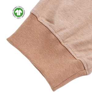 <b>Men</b> Organic Heirloom Brown Jogger Pants Undyed Heirloom Cotton, 5.4 oz Jersey, Breathable with <b>Stretch</b> Waistband and Ribbed Leg - Product Image 4