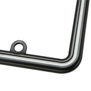 Cadre de plaque d'immatriculation élégant en alliage de zinc noir antirouille avec ligne blanche, anti-bruit et embouts de vis pour Tesla - Product Image 3