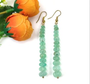 <b>Emerald</b> Gemstone 925 Sterling Silver Beaded Earring - Product Image 2