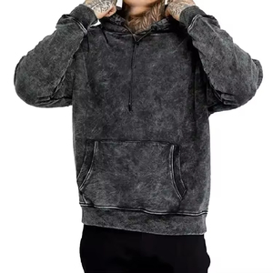 Sweat à capuche en coton thermique mélangé pour homme, lavage à l'acide, de haute qualité, à capuche, personnalisable, impression 3D brodée, surdimensionné - Product Image 5