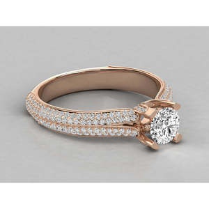 Bague solitaire en or 10 carats pour femmes, diamant cultivé en laboratoire - Product Image 1
