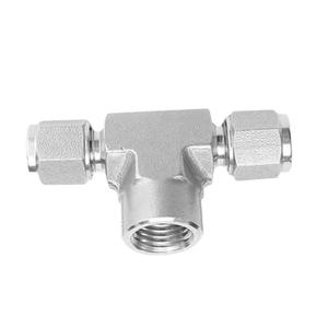 Swagelok סוג כפול טבעת חזוק דחיסה צינור הולם נשי סניף טי 1/2 ''NPT נקבה x 1/4'' צינור OD - Product Image 1