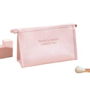 Cenplas กระเป๋าซิปผู้หญิงแฟชั่นพรีเมี่ยม, กระเป๋าผ้าไหมแบบเปิดกระเป๋าหนังเทียมซับในผ้าไหมสำหรับใส่เครื่องสำอางเวลาเดินทาง - Product Image 1