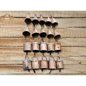 กระดิ่งเหล็กวินเทจทำมือสไตล์ Shabby Chic รีไซเคิล ชุด 20 ชิ้น (ทรงกรวยและทรงกลม) ขัดเงา สำหรับเทศกาลตรุษจีน - Product Image 6