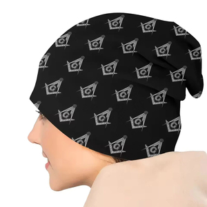 Gorro de Punto Negro con Logotipo Personalizado de la Francmasonería, Transpirable e Impermeable, para Adultos Unisex - Product Image 2