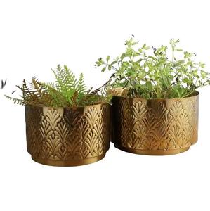 Ensemble de jardinières de fleurs en métal de taille standard couleur or pour la maison jardin extérieur décoratif ensembles de jardinières de plantes vertes - Product Image 3