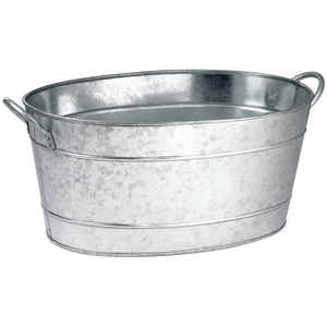 Jardinière et bac à boissons en métal martelé artisanal - Grande capacité, pot de jardin argenté, style industriel, bol décoratif pour plantes - Product Image 3