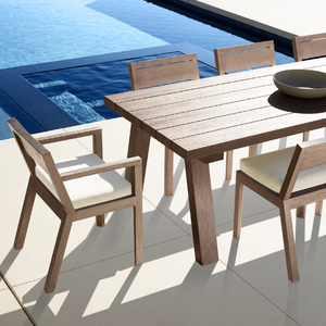 Chaises de salle à manger en teck au style moderne, adaptées à l'extérieur, équipées de mousse douce et durable - Product Image 6