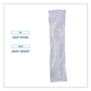 Boardwalk Heavyweight <b>Wrapped</b> Polypropylene Soup Spoon 1000/Carton White-Disposable Design - Product Image 6