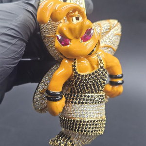 Trendy Sterling Silver Yellow Rose <b>Gold</b> Plating Nickel-Free Lead-Free Unisex Fashion Jewelry Moissanite Hip Hop <b>Pendant</b> <b>Solid</b> - Product Image 1