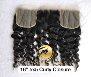 Venta al por mayor 20 \ "Natural rizado 5x5 encaje transparente cutícula alineada brasileño virgen extensiones de cabello humano cabello indio enviado DHL - Product Image 2