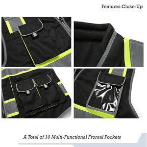 Chaleco de Trabajo Reflectante para Hombre, Ropa de Trabajo de Alta Visibilidad, Transpirable, Ligero, Duradero y Cómodo - Product Image 5