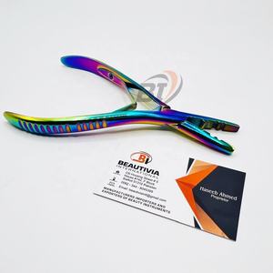Pince multifonctionnelle personnalisée d'extension de cheveux de marque privée outils d'extension de cheveux en acier durable arc-en-ciel Plasma design incurvé - Product Image 1