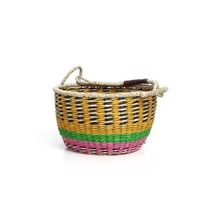 Panier africain en jonc de mer fait à la main de haute qualité avec poignée paniers de rangement décoratifs bohèmes Bolga