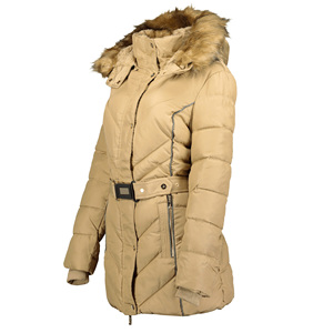 Customized Adjustable Waist <b>Women</b> Elastic Cuffs <b>Winter</b> Parka Zipper Jacket Soft Fur Hooded Insulated Jacket With Custom Patches - Product Image 4