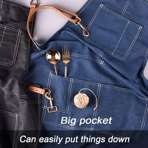 Wholesale Fast Delivery Cheap <b>Black</b> Navy Adjustable Cotton Customized logo <b>Apron</b> Multi-pocket Demin <b>Apron</b> by Maximize Wear - Product Image 6