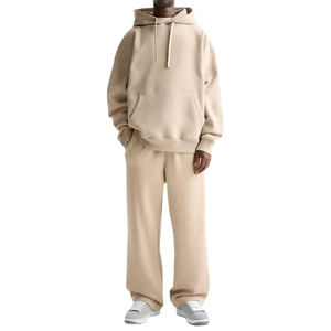 Ensemble complet personnalisé blanc sweats à capuche et pantalons de survêtement ensemble lourd GSM Hoodies logo personnalisé usine unisexe pantalons de survêtement ensemble - Product Image 1