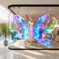 Écran LED transparent haute transparence P3.91, mur vidéo en verre, signalisation numérique OEM 6000 Nits pour vitrine de centre commercial intérieur