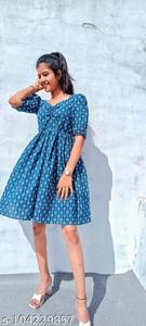 Vestido bohemio de algodón orgánico hecho a mano indio para mujer, ropa de verano Midi con estampado Floral a la moda, ecológica para regalo de San Valentín - Product Image 2