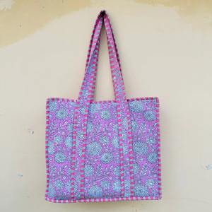 Handmade 100% Cotton Women's <b>Vintage</b> <b>Tote</b> <b>Bag</b> Floral Printed Trendy Fashionable Shoulder <b>Bag</b> Zipper Closure Spring Year-Round - Product Image 2