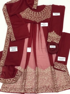 2022ชุดเดรสแม็กซี่3ชิ้นผ้าชีฟองอินเดีย/ปากีสถานชุดปาร์ตี้ล่าสุดชุดปาร์ตี้ - Product Image 6