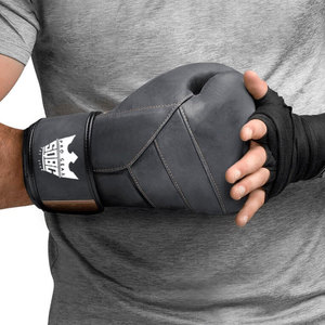 Gants de boxe MMA Sanda professionnels, cuir PU de haute qualité, logo personnalisé, fermeture à boucle et crochet - Product Image 4